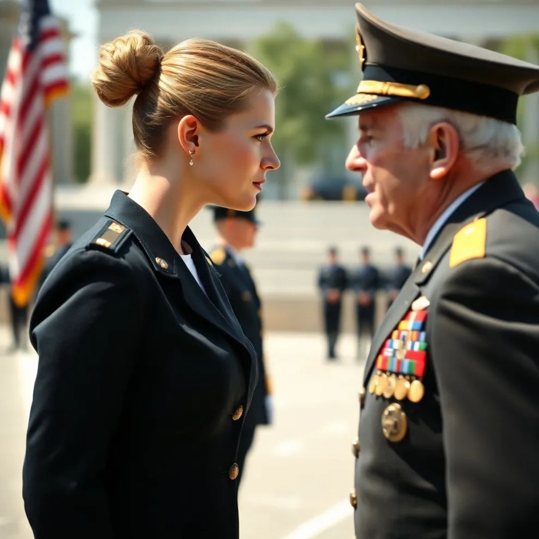 She refused to salute the general. Then she leaned in and whispered something that froze the entire base.