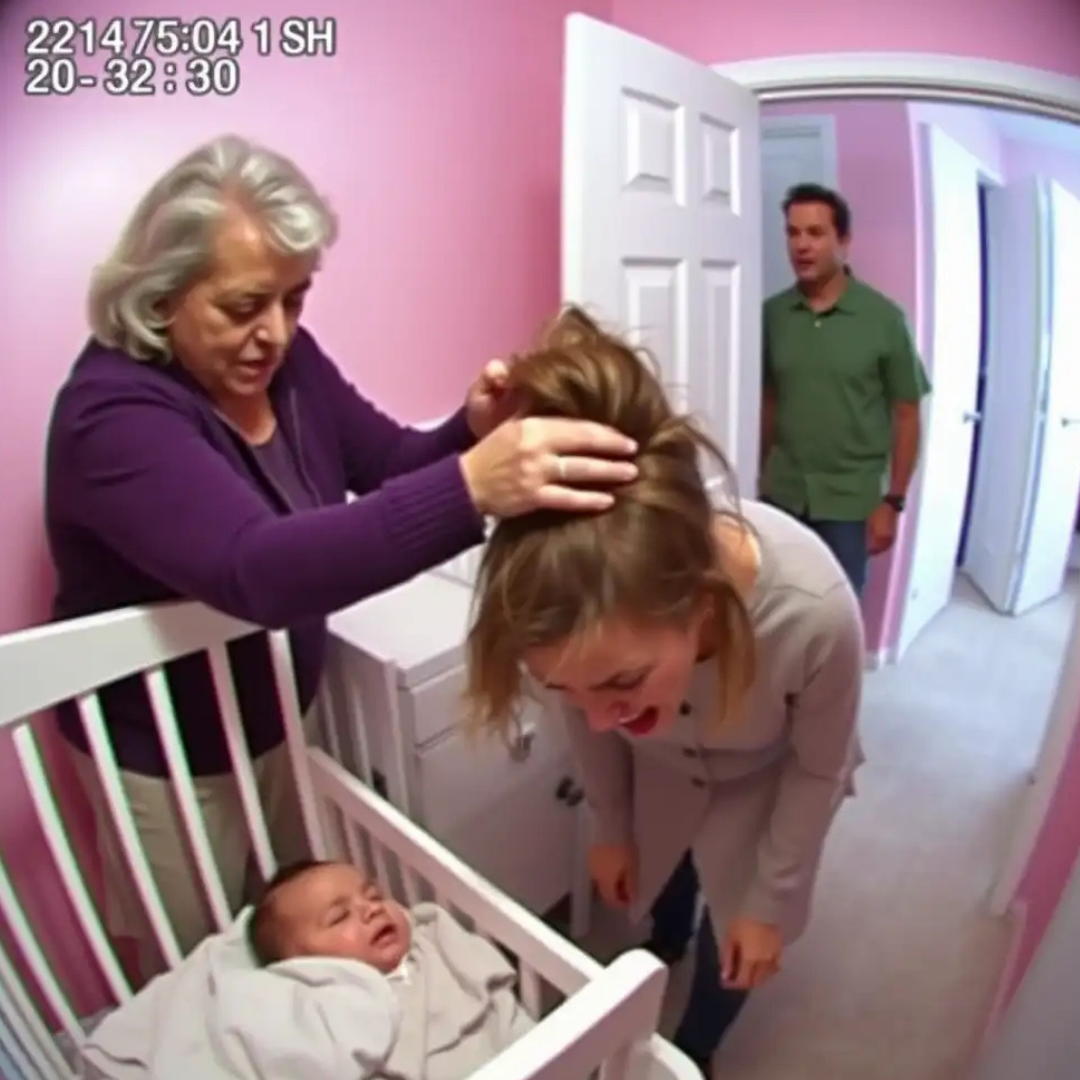 I set up the camera to monitor my baby during naps, but the first thing I heard shattered me: my mother growling, “You live off my son and you still dare to say you’re tired?” Then, right next to my son’s crib, she grabbed my wife by the hair. My wife didn’t scream. She just froze. In that moment, I understood that her silence all those months wasn’t patience, but fear. And as I continued watching, the truth only got worse.
