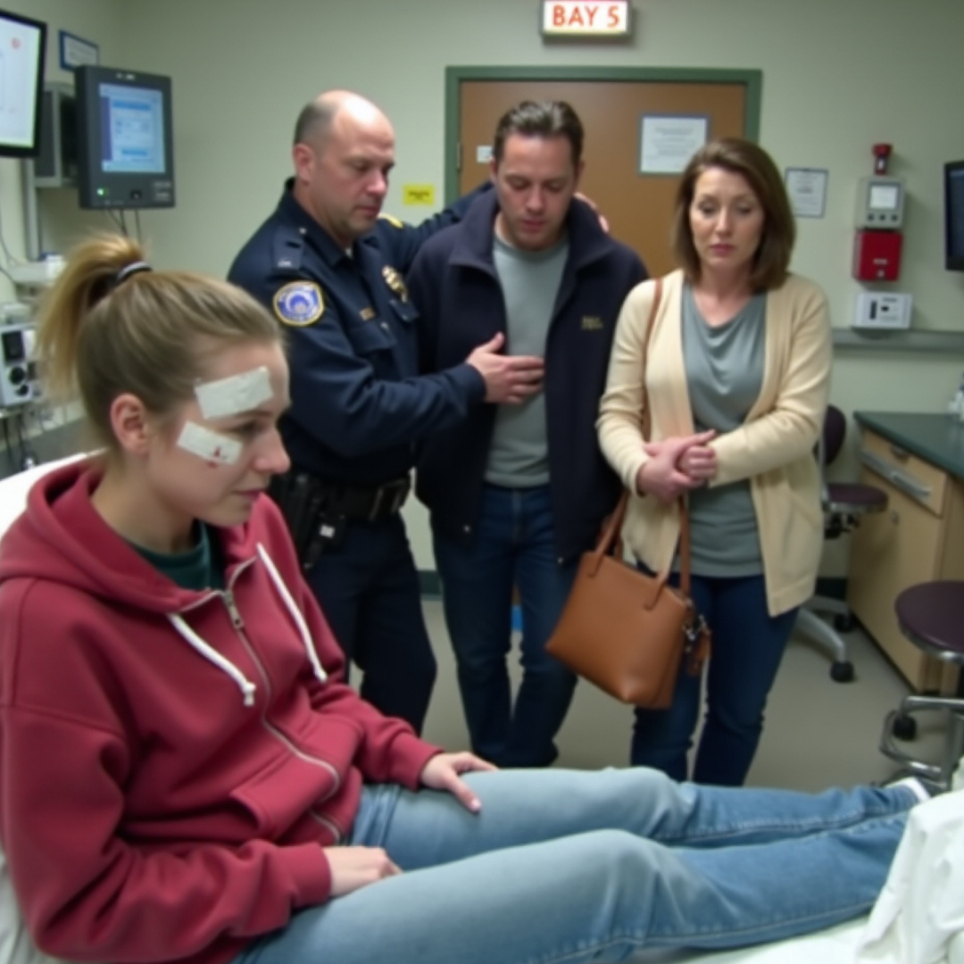 My brother drove my head into the wall and split my scalp open. Mom stood there insisting, “He didn’t mean to—don’t report it.” The doctor cleaned away the blood, held my gaze, and said, “We’re not covering for him this time.” Before I could respond, she called the police.