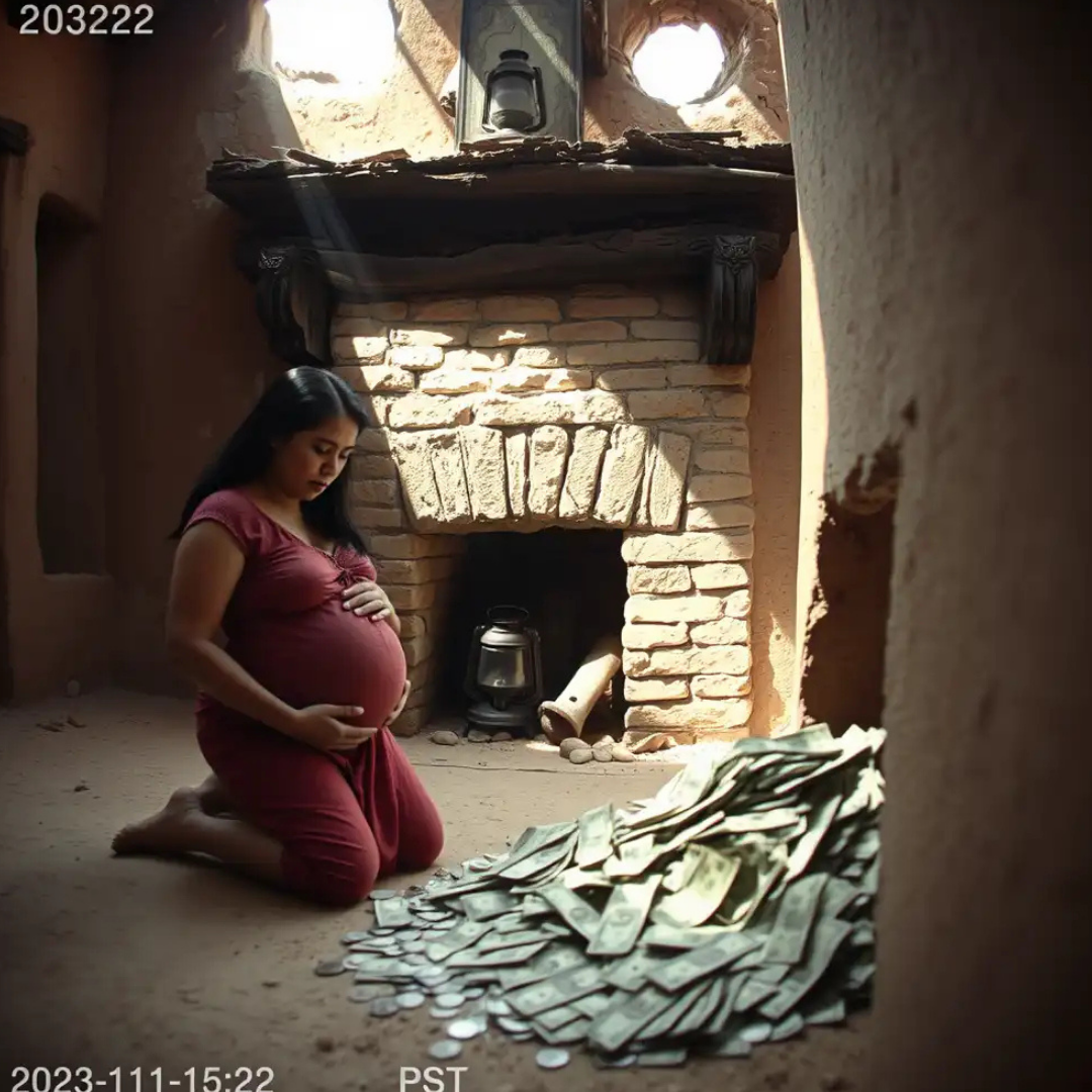 Pregnant widow bought a house for next to nothing… She found a treasure hidden in the adobe behind an old painting