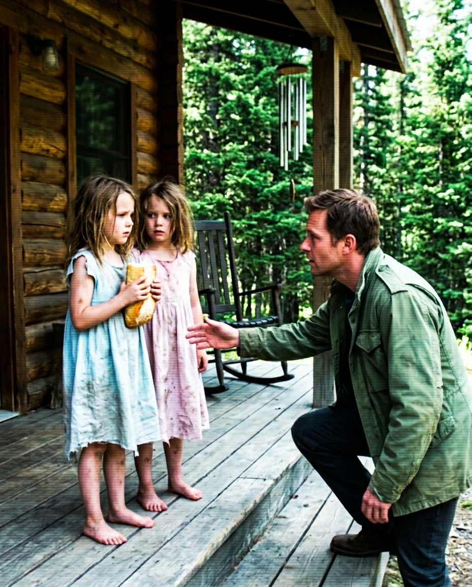 PART 3 : I thought I was driving to my late wife’s mountain house to finally let her go. Instead, I found two abandoned twin girls standing barefoot on the porch, clutching stale bread like it was the last thing keeping them alive. Minutes later, one of them whispered my wife’s name… and led me toward a hidden trail only Olivia had ever known.