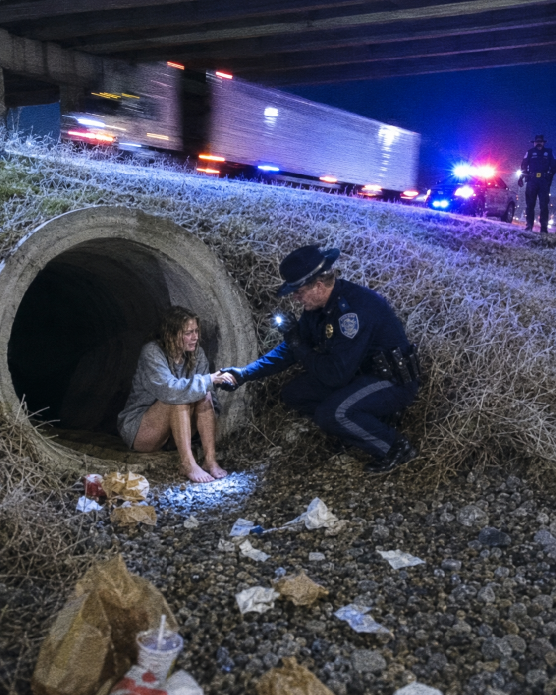 The Barefoot Girl On The Overpass Was Trying To Save Her Brother-