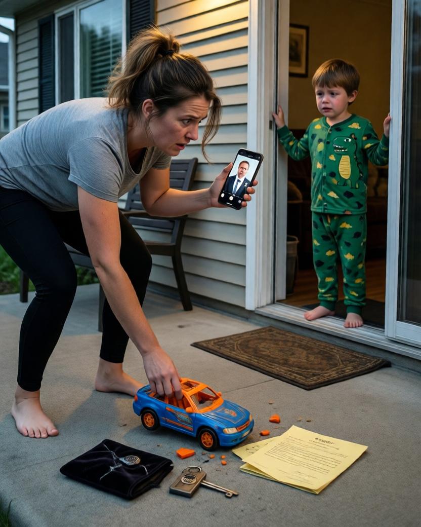 On his wedding morning, my ex-husband mailed our son a broken toy car and said, “He’s nothing to me today.” I kept my face steady. Then the toy shattered on the patio, and a trust letter saying box 214 held Eli’s inheritance slid out with a safe-deposit key; Mark went pale when I read it.