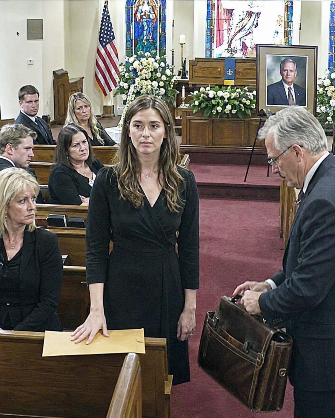 At My Grandfather’s Funeral, My Relatives Refused to Say One Kind Word and Smirked While I Described the Harsh Life He Gave Me—Then His Lawyer Walked Down the Aisle, Set a Worn Leather Briefcase Beside My Chair, and Said, “Elizabeth, Everyone in This Room Needs to Hear What Comes Next.”