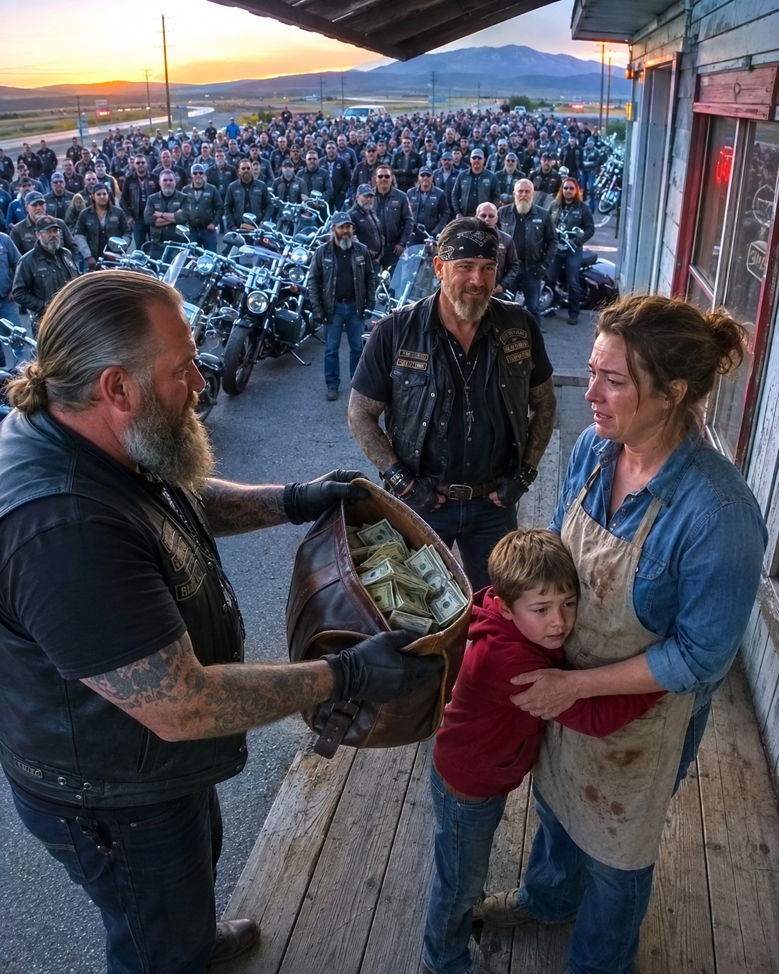 She Fed 12 Stranded Bikers With Her Last Food—The Next Morning, 800 Motorcycles Surrounded Her Diner