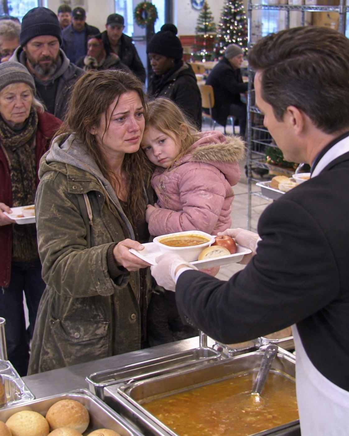 She Stood In A Chicago Meal Line With Her Hungry Daughter, Not Knowing The Man Behind The Counter Held The Foundation File That Would Change Everything