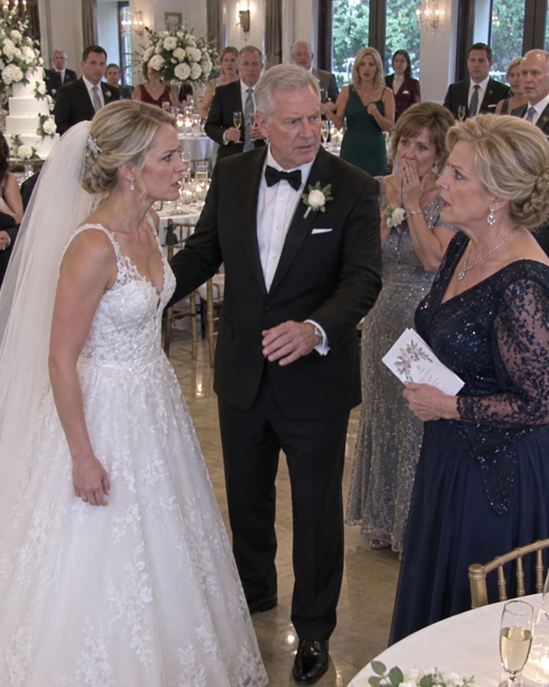 “My mother walked into my wedding reception three years after telling me I was no longer welcome at Thanksgiving, picked up the program from an empty table, and went pale.