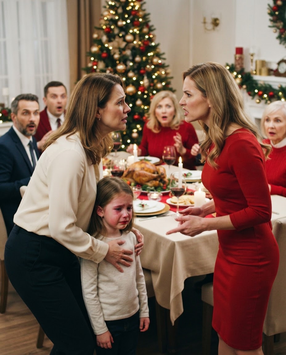 My sister-in-law slapped my 5-year-old daughter right across the face on Christmas Eve. My husband begged me “not to ruin dinner.” So I slapped Rachel twice right back, right in front of the turkey, the roast beef, and his entire high-society family. That very night, I sent moving trucks and emptied the house they swore was theirs.