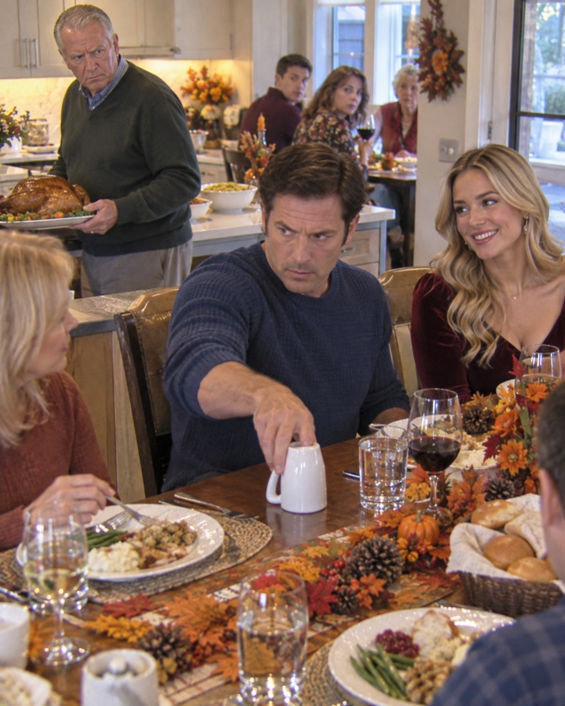 My son brought his new girlfriend home for Thanksgiving. She seemed too perfect. Then he set his mug upside down on the table. “Dad, that was our signal. Something’s very wrong.” My son set his coffee mug upside down on the Thanksgiving table.