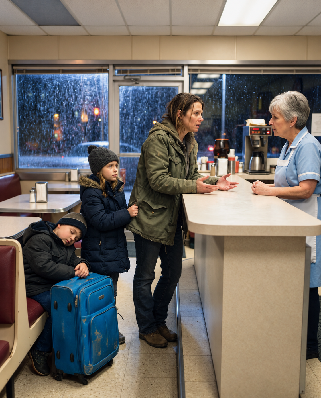 “If you let me stay here with my children, I’ll work for free. I’ll cook, clean, do whatever you need. I just need them to have somewhere to sleep tonight.”